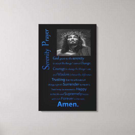 Serenity Prayer Blue Canvas Afdruk (Voorkant)