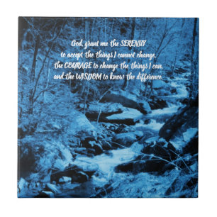 Serenity Prayer Blue Flowing Brook Inspirational Tegeltje