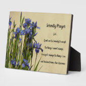 Serenity Prayer Blue Irise Floral Fotoplaat (Zijkant)
