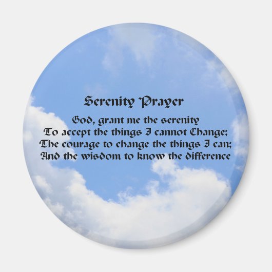 Serenity Prayer Blue Sky Inspirerend magneet (Voorkant)