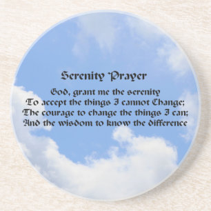 Serenity Prayer Blue Sky Inspirerend Zandsteen Onderzetter