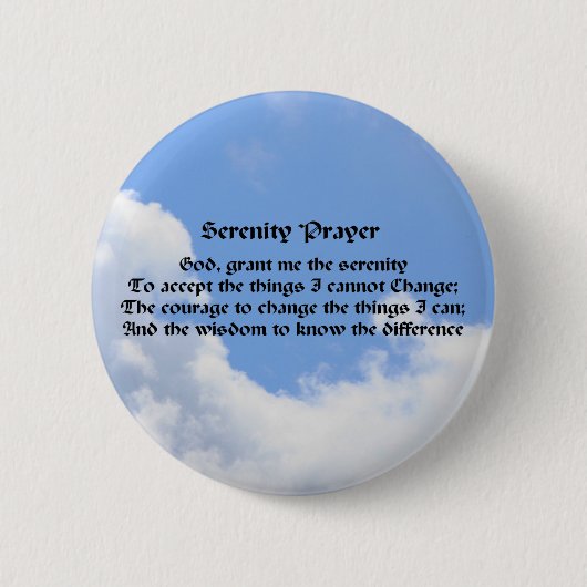 Serenity Prayer Blue Sky Ronde Button 5,7 Cm (Voorkant)