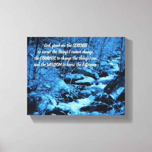 Serenity Prayer Blue stromend Brook Inspirerend Canvas Afdruk (Voorkant)