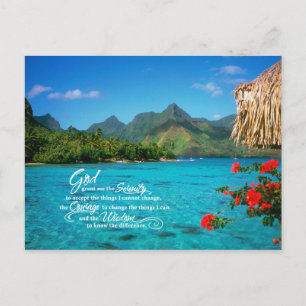 Serenity Prayer & Bora Bora Briefkaart
