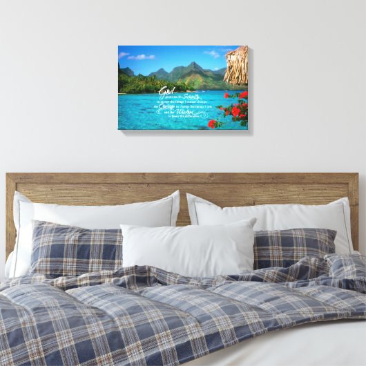 Serenity Prayer & Bora Bora Canvas Afdruk (Insitu (Slaapkamer))