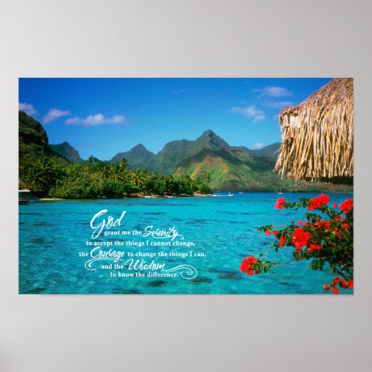 Serenity Prayer & Bora Bora Poster (Voorkant)
