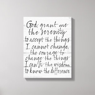 Serenity Prayer - Bounce Calligraphy Script Modern Canvas Afdruk
