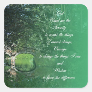 Serenity Prayer Bridge Vierkante Sticker