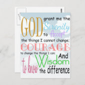 Serenity Prayer Briefkaart (Voorkant / Achterkant)