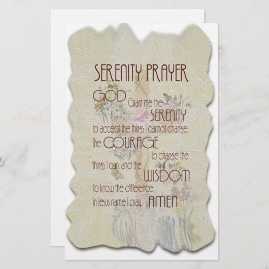 Serenity Prayer Briefpapier (Voorkant / Achterkant)