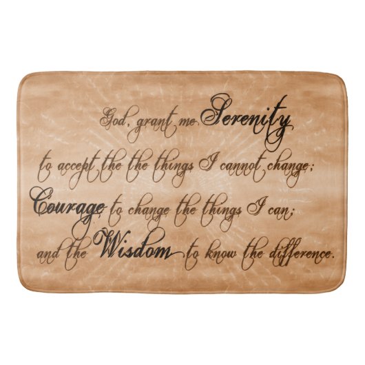 Serenity Prayer, bruin-grote badmat (Voorkant)