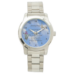 Serenity Prayer Butterfly Flower Inspirerend Horloge