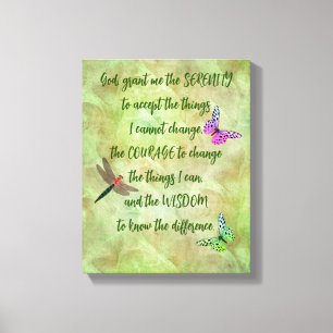 Serenity Prayer Butterfly Inspirerend Canvas Afdruk