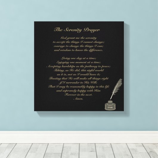Serenity Prayer Canvas Print  (Insitu (Houten vloer))