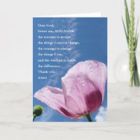 Serenity Prayer Card, Spirituele richtlijnen, naam