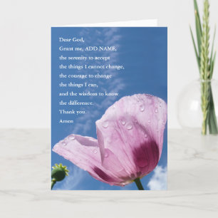 Serenity Prayer Card, Spirituele richtlijnen, naam Kaart
