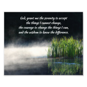 Serenity Prayer Cattails in een mist-Inspirerend Foto Afdruk