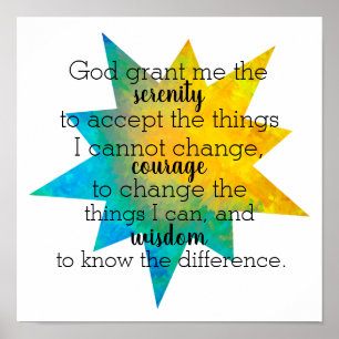 Serenity Prayer Citaat Kleurrijk Sterrenontwerp Poster