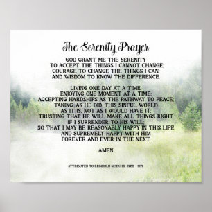 Serenity Prayer Citaat Over Natuur Kunst Lente Gro Poster