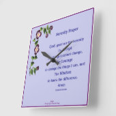 Serenity Prayer Clock Vierkante Klok (Hoek)