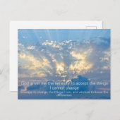 Serenity Prayer - Clouds in Sky met Sun Rays Briefkaart (Voorkant / Achterkant)