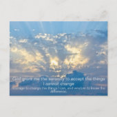 Serenity Prayer - Clouds in Sky met Sun Rays Briefkaart (Voorkant)