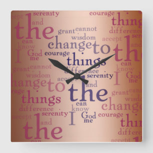 Serenity Prayer Collage Vierkante Klok
