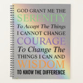 Serenity Prayer Colorful Rainbow Planner (Voorkant)