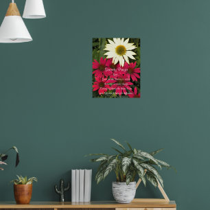 Serenity Prayer Coneflowers Floral Photographic Poster