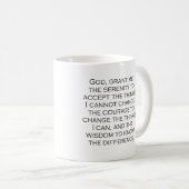 Serenity Prayer Copperplate Gothic Light Font Koffiemok (Voorkant rechts)