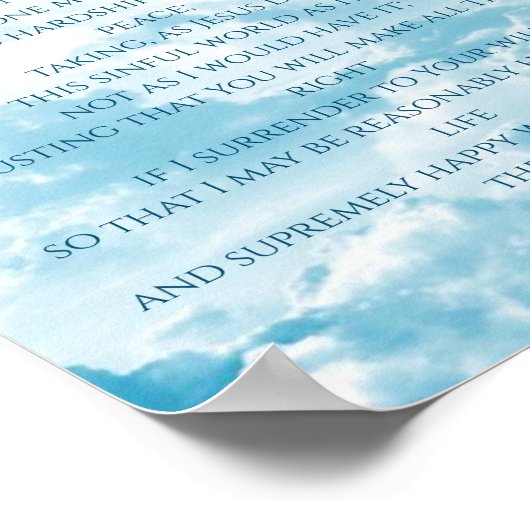 Serenity Prayer, Courage & Wisdom Poster (Hoek)