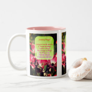 Serenity Prayer Dogwood Flowers Inspirerend Tweekleurige Koffiemok