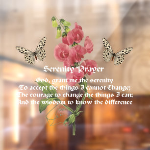 Serenity Prayer en Butterfly Raamsticker