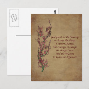 Serenity Prayer Flowers Inspirerend Briefkaart