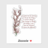 Serenity Prayer Flowers Inspirerend Sticker (Vel)