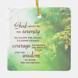 Serenity Prayer, Forest Kerstmis Keramisch Ornament