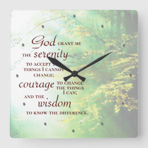 Serenity Prayer, Forest Vierkante Klok
