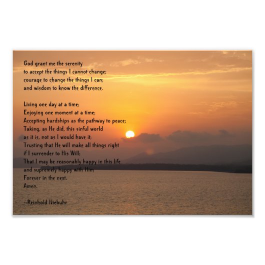 Serenity Prayer Foto Afdruk (Voorkant)