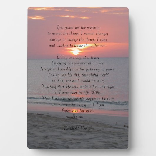 Serenity Prayer Fotoplaat (voorkant)