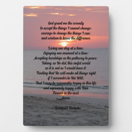 Serenity Prayer Fotoplaat (voorkant)