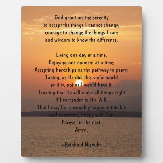 Serenity Prayer Fotoplaat (Voorkant)