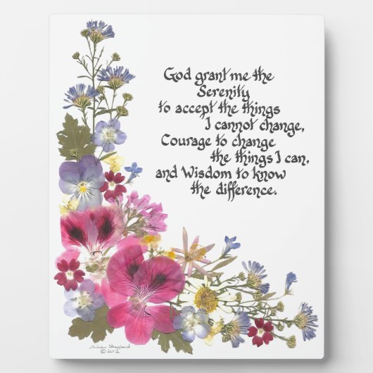 Serenity Prayer Fotoplaat (Voorkant)