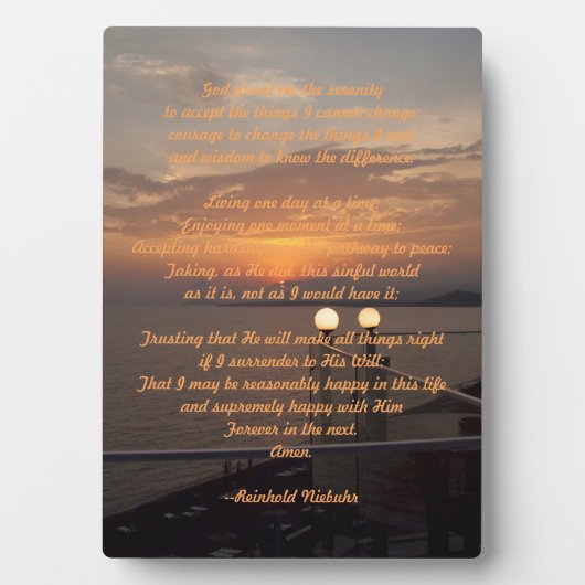 Serenity Prayer Fotoplaat (voorkant)