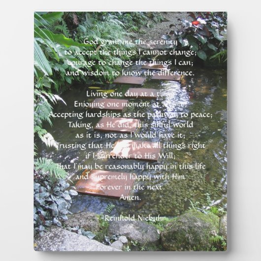 Serenity Prayer Fotoplaat (Voorkant)