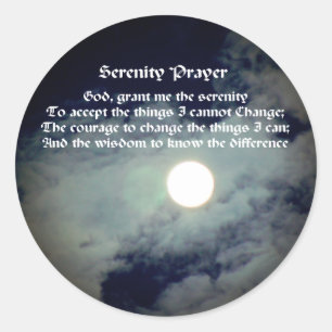 Serenity Prayer Full Moon Inspirerend Ronde Sticker