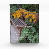 Serenity Prayer Garden Bench Floral Fotoblokken (Voorkant)