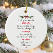 Serenity Prayer Gepersonaliseerde Kerst Keramisch Ornament