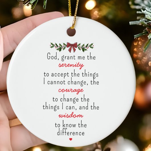 Serenity Prayer Gepersonaliseerde Kerst Keramisch Ornament