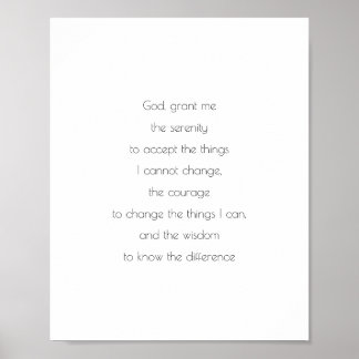 Serenity Prayer, God inbegrepen Poster