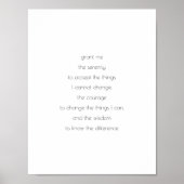 Serenity Prayer, HP neutraal, God niet genoemd Poster (Voorkant)